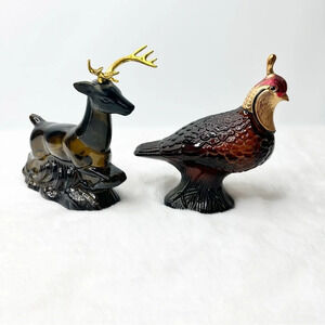 Vintage Avon 1970’s Ten Point Buck and Quail Decanter Wild Country